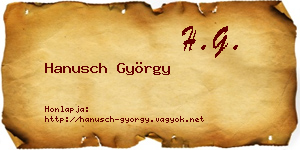 Hanusch György névjegykártya